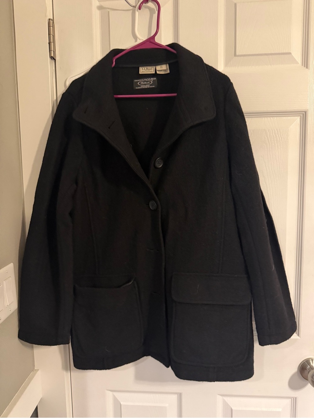L.L. Bean Women's Black Wool Pea Coat